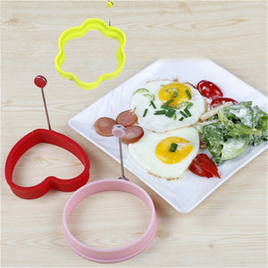 1PC Silicone Pancake Rings Fried Egg Mold Non-stick Kitchen Egg Cooking Tools Stars Heart Round Flower Shape Egg Mold OK 0283