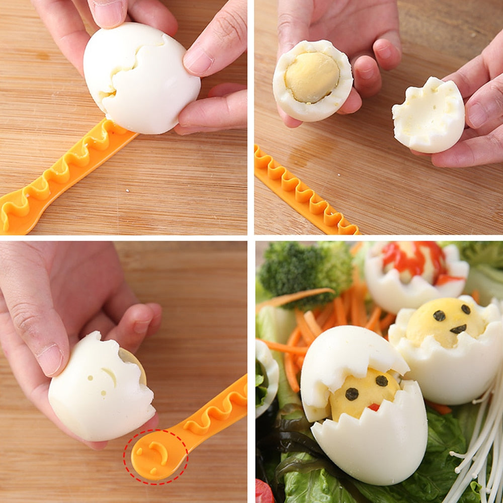 2 Pcs Fancy Cut Eggs Cooked Eggs Cutter Household Boiled Eggs Creative Tools Bento cut flower shaper Kitchen accessories SALE