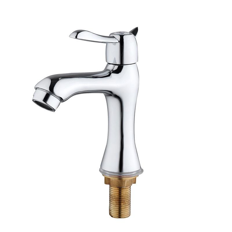 304 Stainless Steel Deck Mounted Sink Basin faucet Rust And Corrosion Resistance Bathroom Kitchen Single Cold Water Fauce