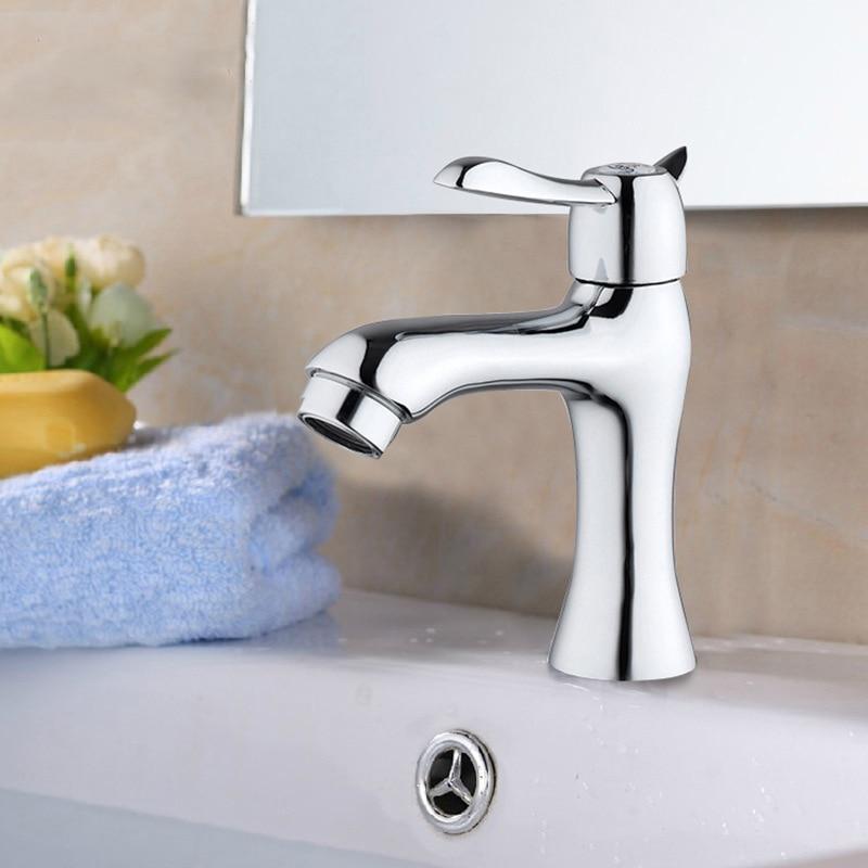 304 Stainless Steel Deck Mounted Sink Basin faucet Rust And Corrosion Resistance Bathroom Kitchen Single Cold Water Fauce