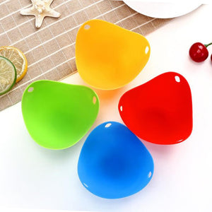 4pc Egg Poachers Silicone Egg Cooker Kitchen Tools Pancake Cookware Bakeware Steam Eggs Plate Tray Healthy Egg Pancake