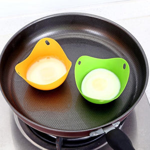 4pc Egg Poachers Silicone Egg Cooker Kitchen Tools Pancake Cookware Bakeware Steam Eggs Plate Tray Healthy Egg Pancake