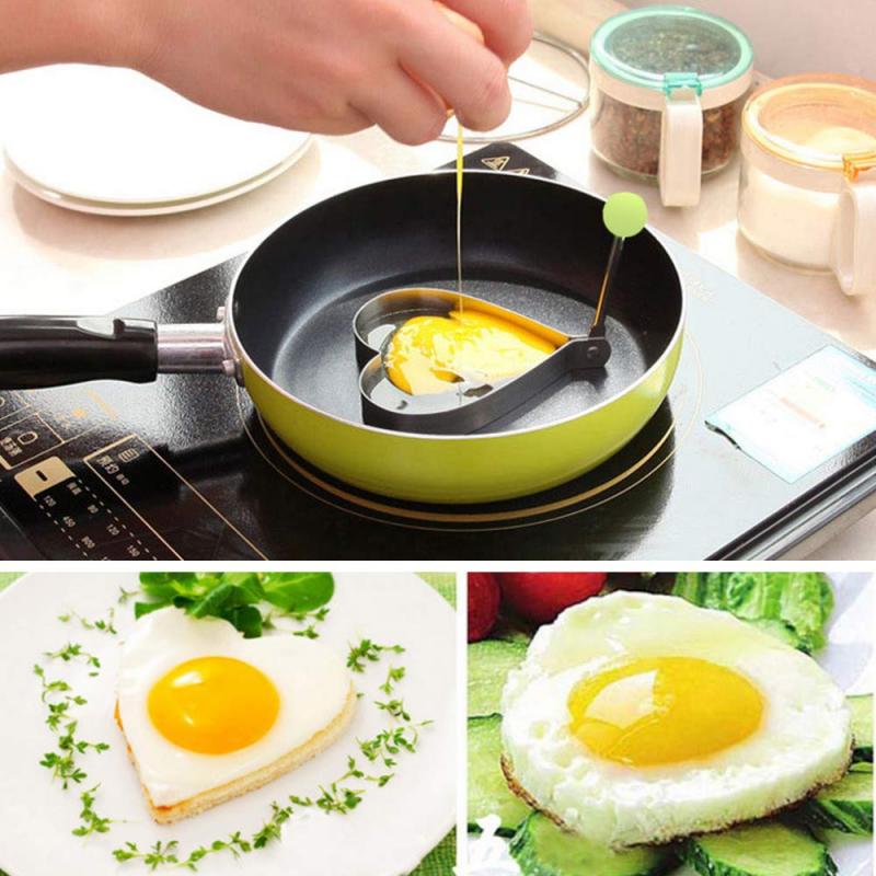 5 Style Stainless Steel Fried Egg Shaper Mould Omelette Decoration Frying Egg Pancake Cooking Tools Kitchen Accessories Tools