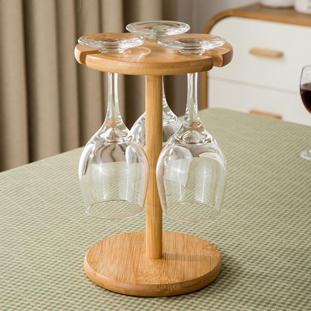 Bamboo Wine Glass Rack Drying Racks Wine Glass Holder Wine Rack Tabletop Decanter Holder Wine bottle Holder Kichen Arrangement