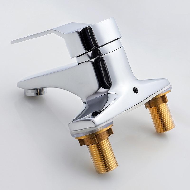 Copper Double Hole Installation Wash Basin Faucet Hot And Cold Water Faucet Sink Faucet Mixer Single Handle Water Sink Mixer Tap