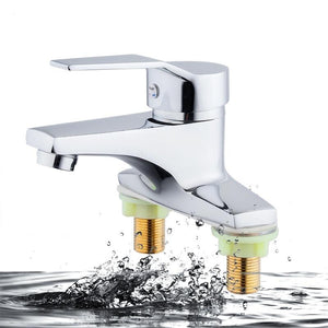 Copper Double Hole Installation Wash Basin Faucet Hot And Cold Water Faucet Sink Faucet Mixer Single Handle Water Sink Mixer Tap