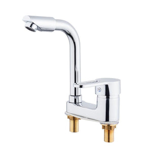 Double Hole Single Handle Basin Faucet Hot And Cold Water Brass Faucet Rotatable Head Washbasin Faucet