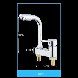 Double Hole Single Handle Basin Faucet Hot And Cold Water Brass Faucet Rotatable Head Washbasin Faucet