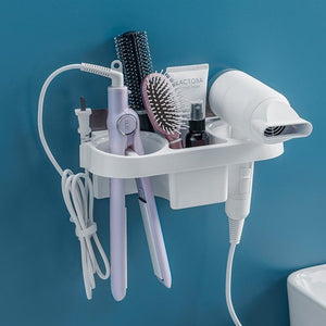 Hands Free Hair Dryer Holder Storage Box Curling Iron Shelf For Bathroom Organizer Storage Rack Bathroom Accessories Set Home