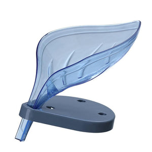 Leaf Shape Soap Box Bathroom Soap Holder Dish Storage Plate Tray Silicone Sucker Non-slip Drainage Plastic Box Bathroom Supplies