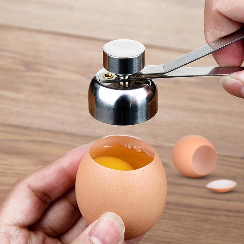 New Practical Metal Egg Scissors Egg Topper Cutter Shell Opener Stainless Steel Boiled Raw Egg Open Creative Kitchen Tools Set