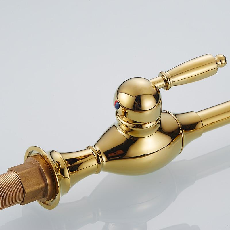 Basin Faucets Gold Single Handle Basin Tap Single Hole Handle Swivel 360 Degree Water Mixer Tap Bathroom Faucets