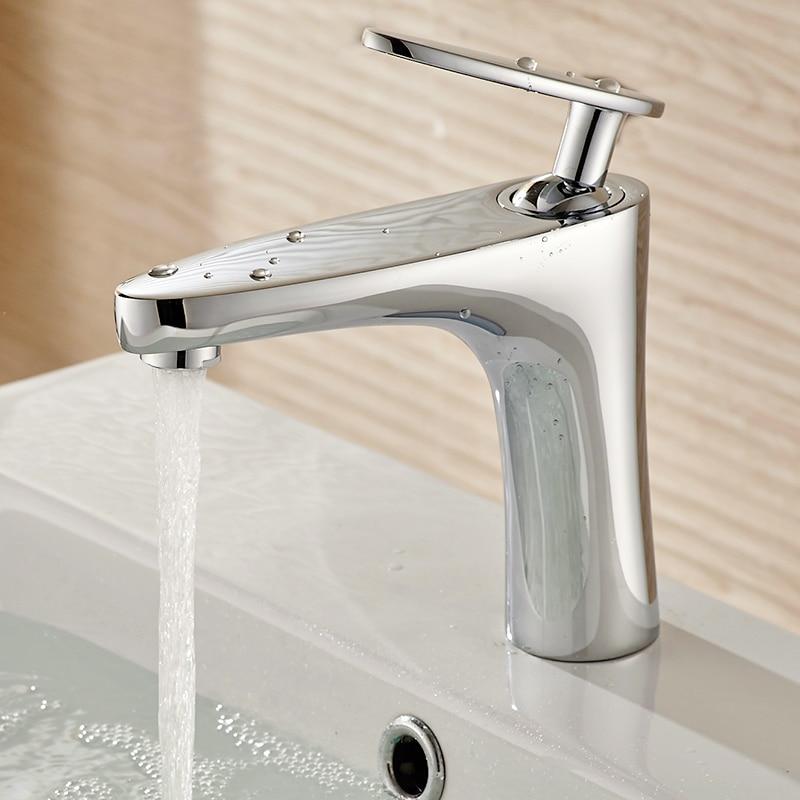 Basin Faucets Hot and Cold Bathroom Faucet Water Basin Mixer Tap Chrome Single Handle Basin Water Sink Mixer Tap