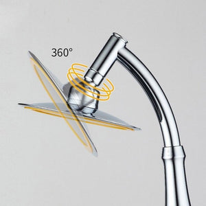 Rotate 360 Degree ABS Chrome Bathroom Rainfall Shower Head Water Saving Extension Arm Hand Held Shower Head With Hose