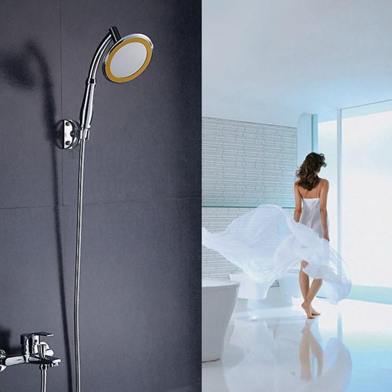 Rotate 360 Degree ABS Chrome Bathroom Rainfall Shower Head Water Saving Extension Arm Hand Held Shower Head With Hose