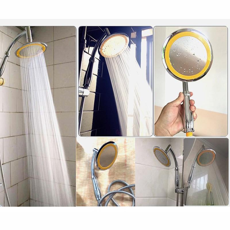 Rotate 360 Degree ABS Chrome Bathroom Rainfall Shower Head Water Saving Extension Arm Hand Held Shower Head With Hose