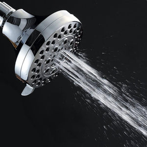 Shower Head High Pressure 4 Inch 5-setting Adjustable Shower Head Rainfall Rain Shower Head Bathroom Powerful Shower Head