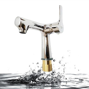 Unique Stylish Elegant Bathroom Basin Faucet Brass Vessel Sink Water Tap Mixer Chrome Finish Hot And Cold Water Tap