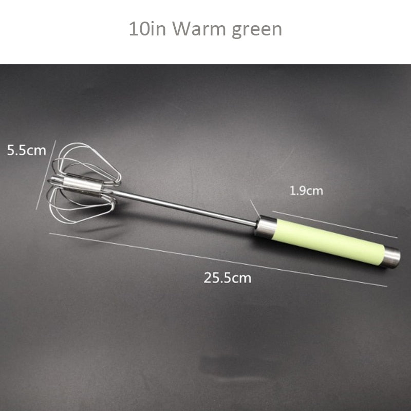 Semi-automatic Egg Beater 304 Stainless Steel Egg Whisk Manual Hand Mixer Self Turning Egg Stirrer Kitchen Accessories Egg Tools