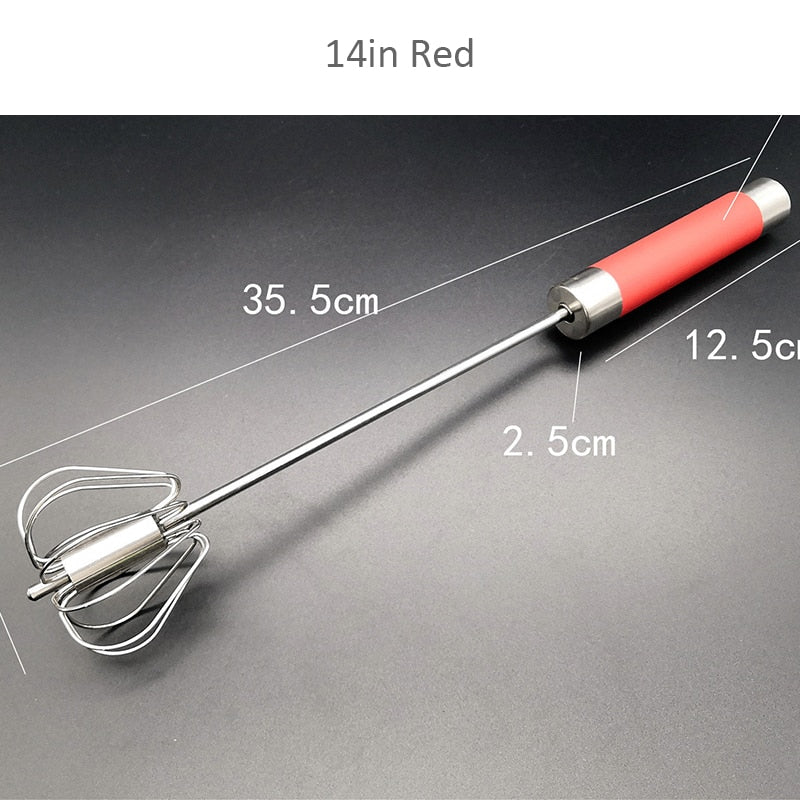 Semi-automatic Egg Beater 304 Stainless Steel Egg Whisk Manual Hand Mixer Self Turning Egg Stirrer Kitchen Accessories Egg Tools