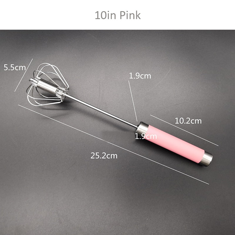 Semi-automatic Egg Beater 304 Stainless Steel Egg Whisk Manual Hand Mixer Self Turning Egg Stirrer Kitchen Accessories Egg Tools