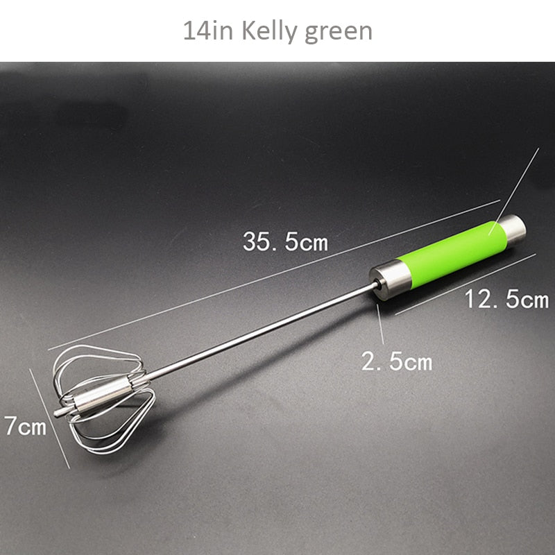 Semi-automatic Egg Beater 304 Stainless Steel Egg Whisk Manual Hand Mixer Self Turning Egg Stirrer Kitchen Accessories Egg Tools