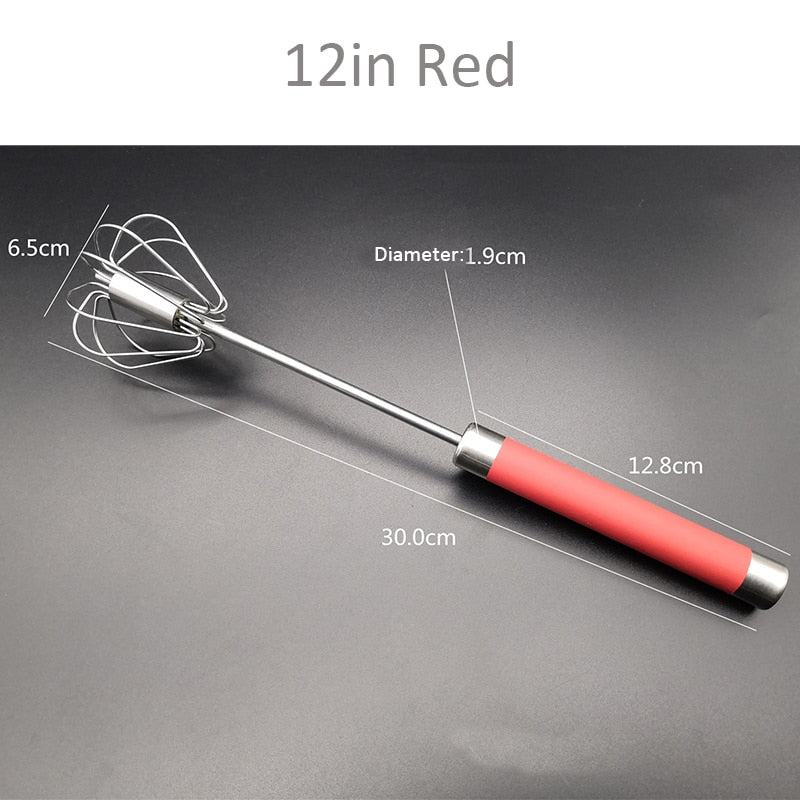 Semi-automatic Egg Beater 304 Stainless Steel Egg Whisk Manual Hand Mixer Self Turning Egg Stirrer Kitchen Accessories Egg Tools