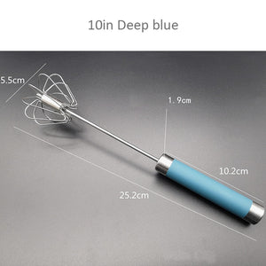 Semi-automatic Egg Beater 304 Stainless Steel Egg Whisk Manual Hand Mixer Self Turning Egg Stirrer Kitchen Accessories Egg Tools