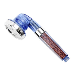 Shower Bath Head Adjustable 3 Mode High Pressure Stone Stream Handheld Shower Head With Negative Ion Activated Ceramic Balls