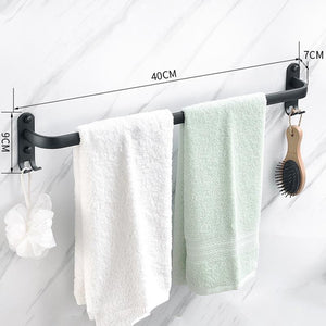 Wall Mounted Towel Rack Towel Hanger Rail Space Aluminum Black Towel Bar Rail Matte Black Towel Holder Bathroom Accessories